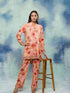 Fizaa Hand embroidered chikankari cord set in Poly Silk Multipink